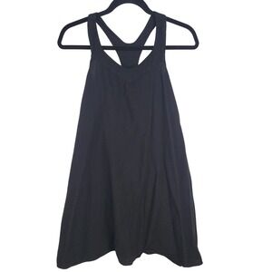 Giocam Women's Black Cotton Dress Size L Sleeveless Racerback Tunic Made in Peru